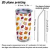 Car Tumbler 591ml Autumn maple leaf elements Straw Cup Straight Tumbler Portable Tumbler Coffee Tumbler Insulated Travel Cup