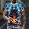 Men's 3D Printed T-Shirt Short Sleeve O-Neck Pullover Casual Top