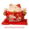 Bell Fortune Cat Piggy Bank Ceramic Desktop Decoration Ornament Kitten Statue  Coin Storage