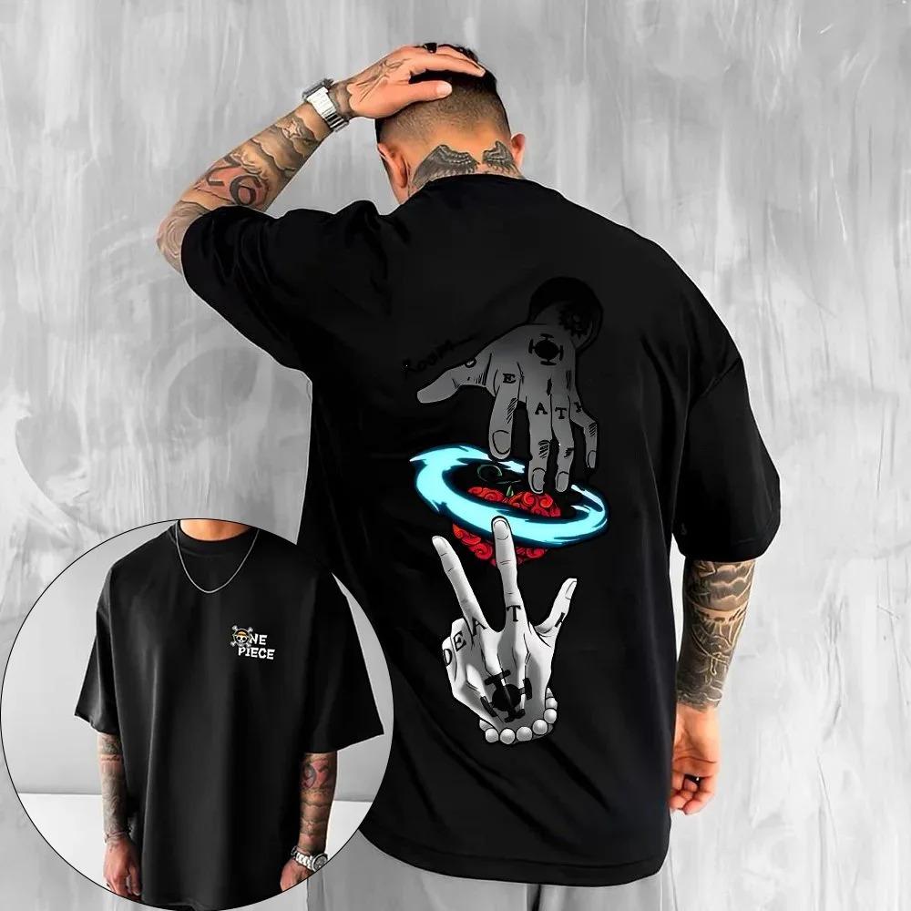 

2026 One Piece Japanese Anime Unisex T-Shirt Cotton Y2K Harahiko Trend Hip Hop Boys and Girls Short Sleeves Hip Hop Streetwear Oversized Tshirt XL