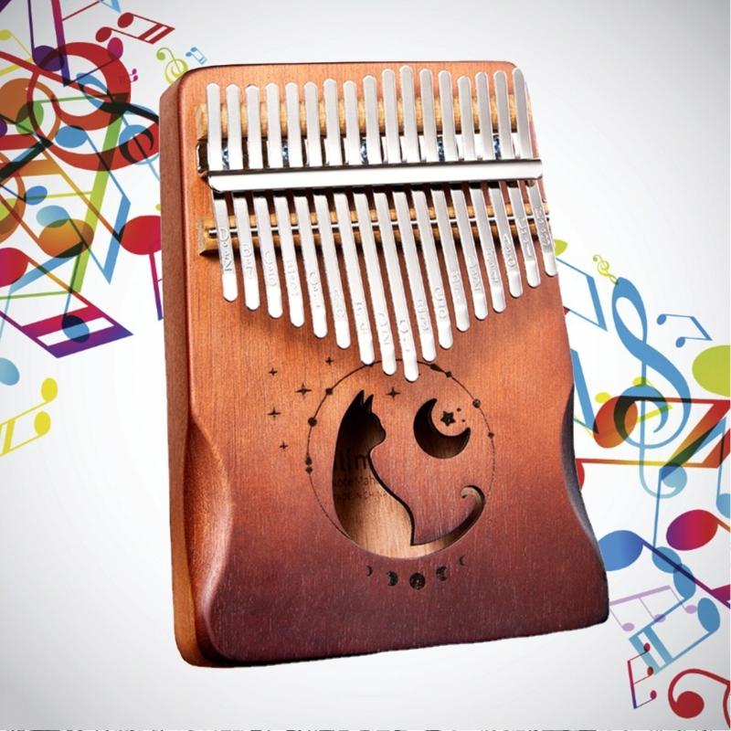 Mini Kalimba Wood Thumb Piano Portable 17 Keys Mini Kalimba for Kids, Adults & Beginners Finger Piano with Tuning Hammer