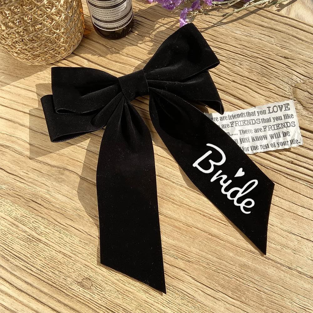

Bridal Decoration, Black, Bow Headpiece, Matte Velvet, Wedding Hair Accessories, Black Series, Wedding Accessories 18.7*20CM