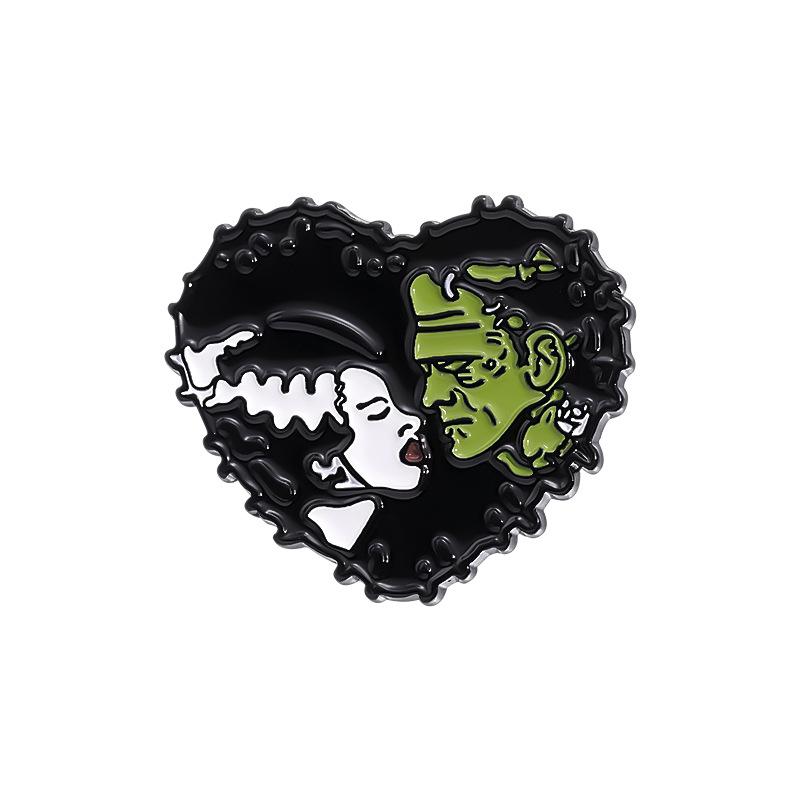 

Eyecatching Black Heart Enamel Brooch For Scifi Movie Themed Outfits Stylish Accessory