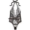 Backless See-Through Underwear Transparent Deep V Nightwear Lingerie Lace Bodysuit  Ladies