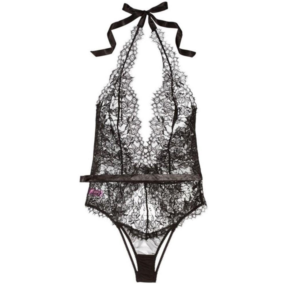 Backless See-Through Underwear Transparent Deep V Nightwear Lingerie Lace Bodysuit  Ladies