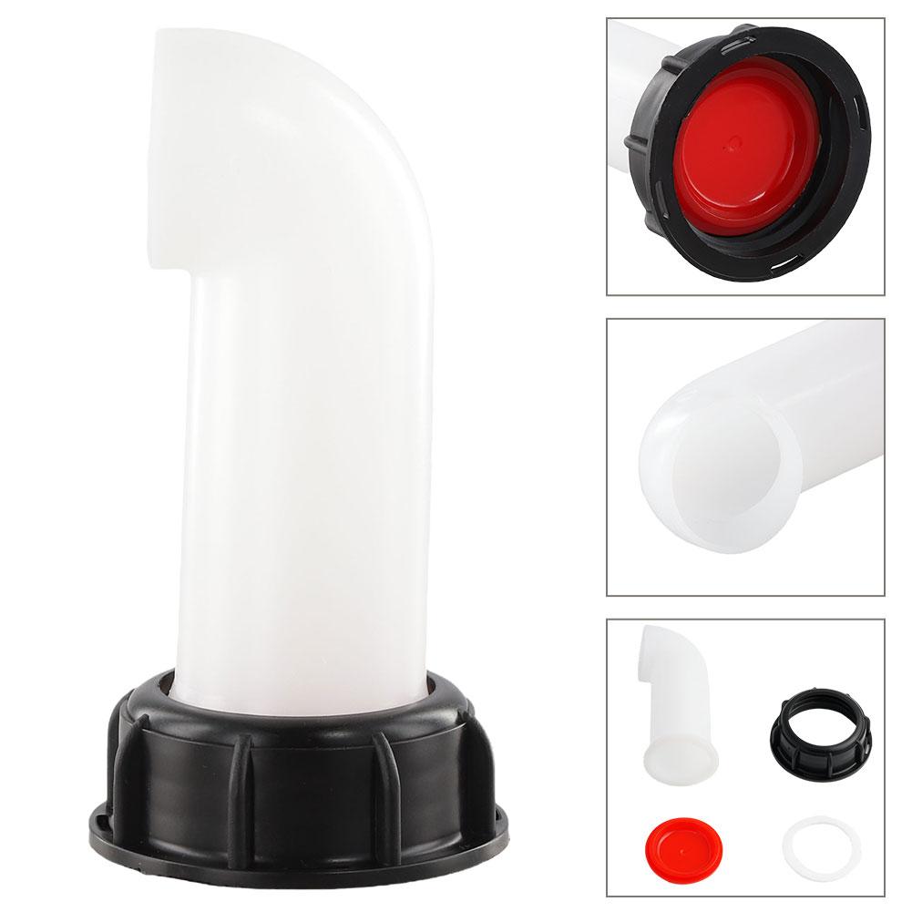 1000L Ton Barrel Valve Cover Plus Discharge Pipe IBC Fill Tap Water Fuel Accessorie Nozzle Diesel Tank Oil Fitting Outlet