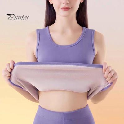 Gilet Termico Invernale da Donna Senza Cuciture in Velluto Blocco Rapido della Temperatura Girocollo Vestibilità Slim Elastico Senza Maniche Intimo Canottiera Base
