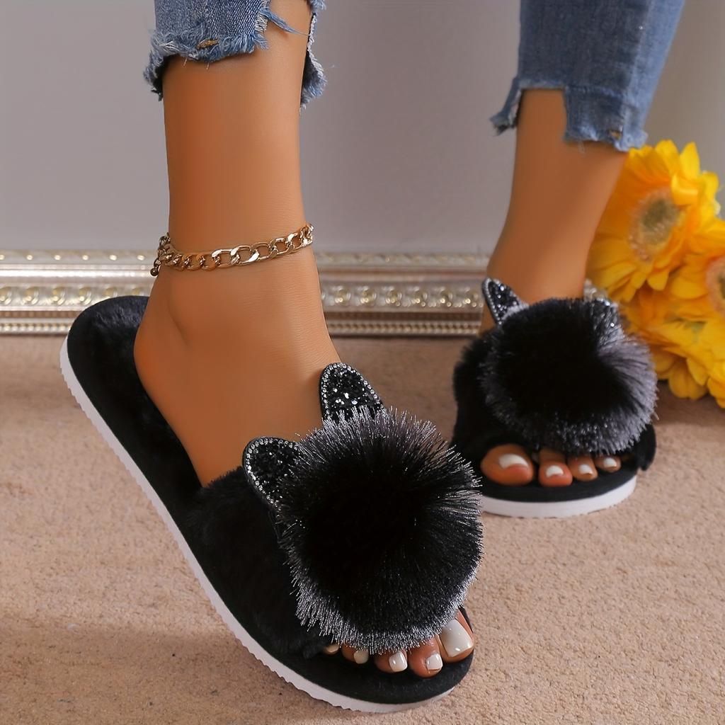 Women's All-Season Slip-On Moccasin Slippers with Plush Faux Fur-Like Lining & Arch - Soft EVA Cushioned Insole, Slip- Sole, Cozy Indoor/ House