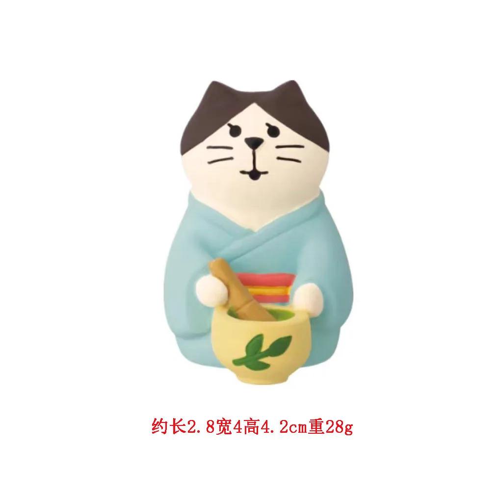 Japanese Tea Garden Leisure Scene Decoration ZAKKA Fashion Play Gift sushi Cat Toy DIY Resin Cute grain Craft Small Decoration