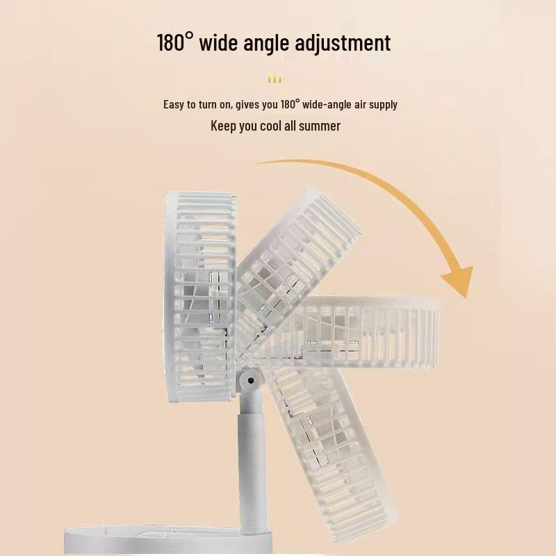 Portable Multi-Functional Folding Fan: Silent, Rechargeable, High Wind Power, Retractable