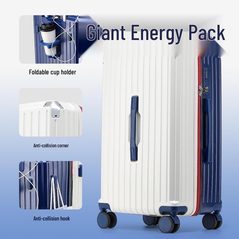 26-inch Durable Leather Suitcase with Universal Wheels and Combination Lock - Unisex Travel Trolley