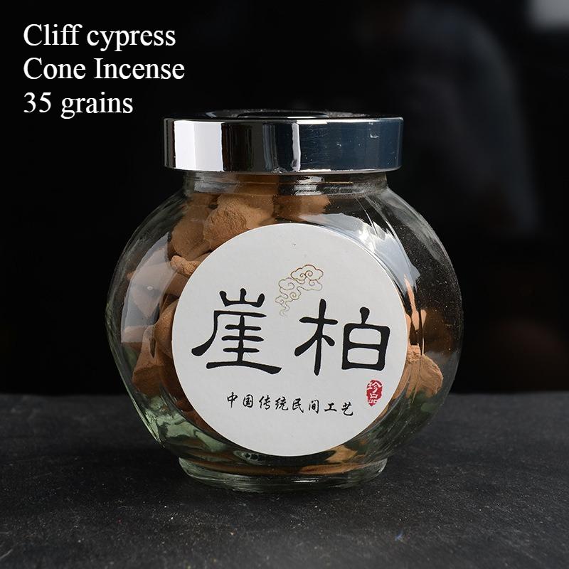 

70/35 Pieces Cone Incense Red Soil Agarwood Cliff Cypress and Sandalwood Indoor Purify The Air Remove Odors and Calm The Mind Cliff cypress