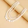 Europe, America, Multi-layer Bright Baroque Imitation Heart-shaped Pearl Neck Chain Necklace Jewelry Women, Cold Wind Sweater Chain