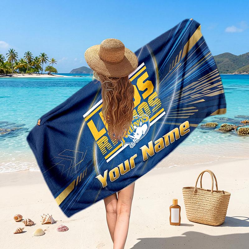 Leeds Rhinos Personalisiertes Namens-Text-Strandtuch, Weiches Saugfähiges Handtuch Strand Pool Reise Persönliches Geschenk