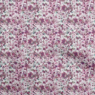 Cotton Flex Dark Magenta Fabric Watercolor Floral Sewing Fabric By The Yard Printed Diy Clothing Sewing Supplies 40 Inch