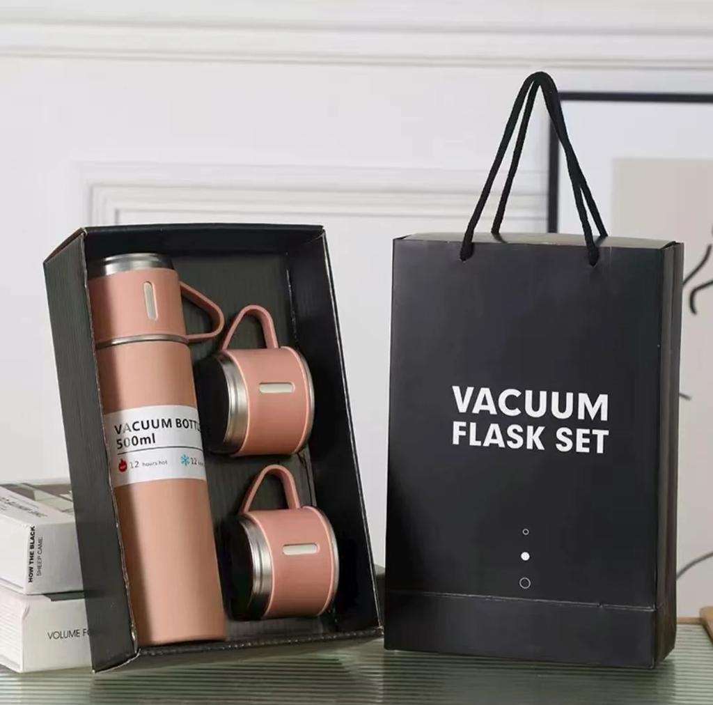 New Style High-value Gift Set Thermos Cup with Three Lids, 304 Stainless Steel Water Cup, Business Gift Cup