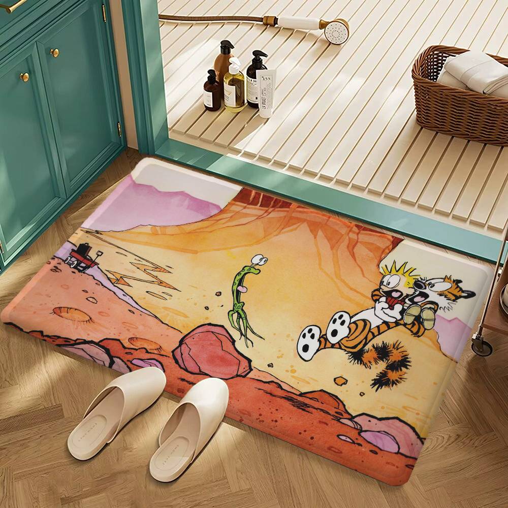 Book C-Calvin And H-Hobbes Bank Floor Mat INS Style Soft Bedroom Floor House Laundry Room Mat Anti-skid Bedside Area Rugs