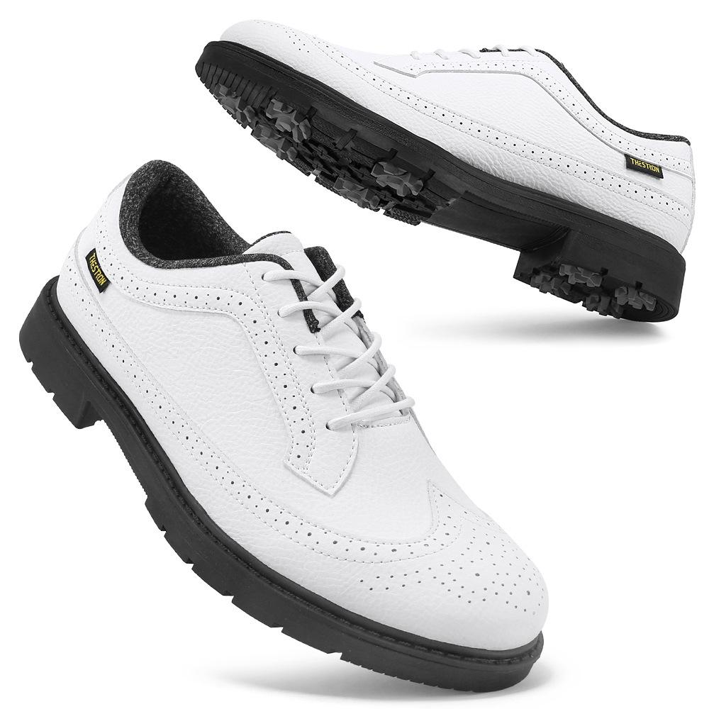 Men's Large Non-slip Spiked Golf Shoes, Size 39-49, Black/White Comfortable Training Footwear