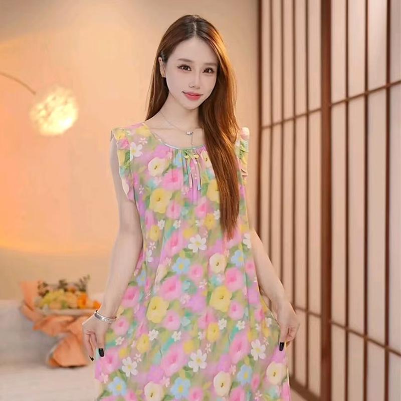 Women's Cotton Silk Camisole Pajama Dress - Summer, Loose Fit, Cute Japanese Style, Sexy and Thin, Perfect for Students