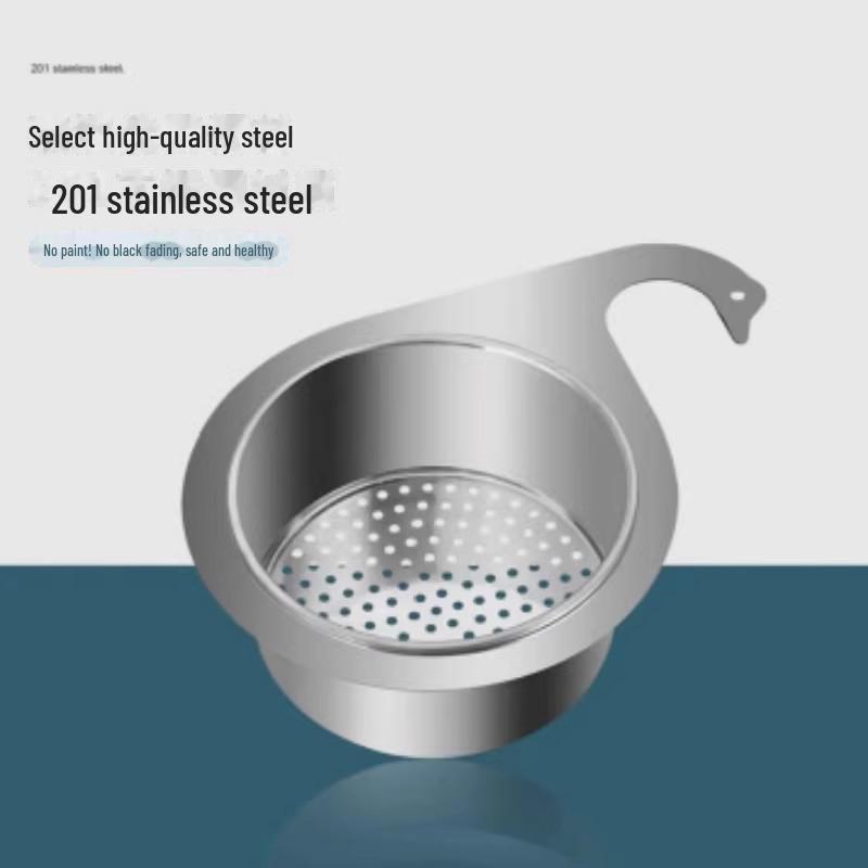 Swan Stainless Steel Kitchen Sink Basket with Dry/Wet Separation and Hanging Hook