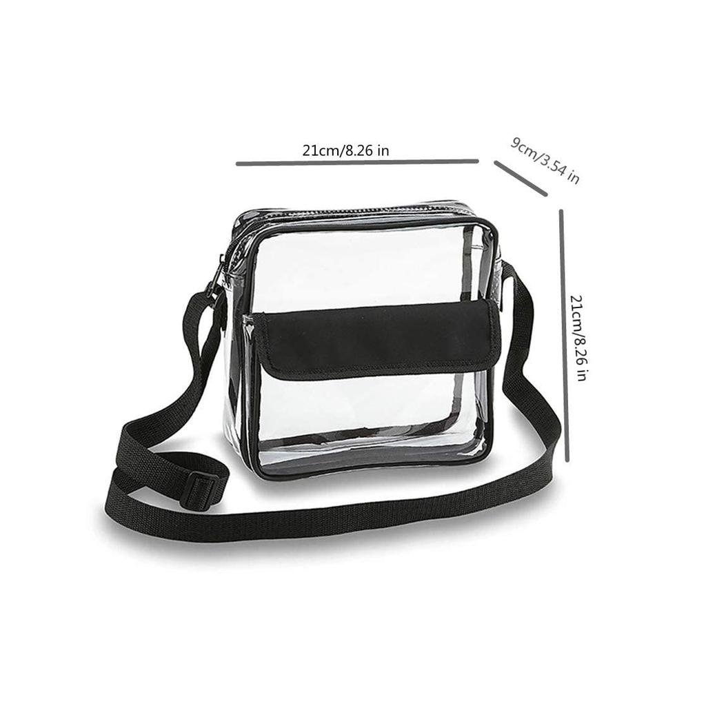 Enkrio Clear Transparent Crossbody Shoulder Lightweight PVC Waterproof Pouch Bag, Bag, Material,