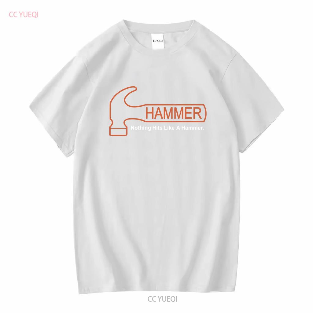 Hammer Bowling Logo Mens Black T Shirt Size S 5XL Long or Short Sleeves Vintage Washed Casual Graphic Streetwear Unisex