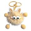 Cute Plush Fur Ball Keychain Unique Briquette Pendant Novelty Fluffy Keys Bag Charm Trendy Bag Accessory