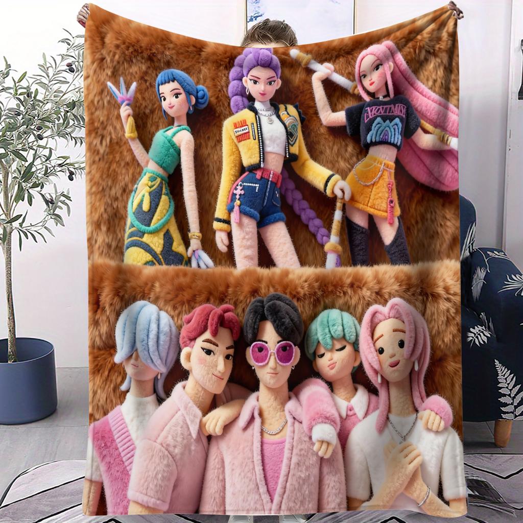 Bestseller KPop Devil Hunter Blanket Small Cover Blanket Multifunctional Soft And Comfortable Suitable For Living Rooms Sofas