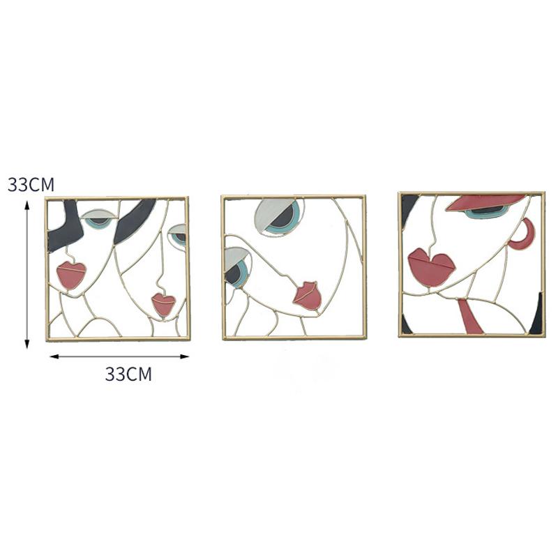 

Набор из 3 предметов, абстрактные женские лица, настенные украшения из железа, металлический силуэт, знак, минималистское украшение, гостиная, спальня, домашний декор