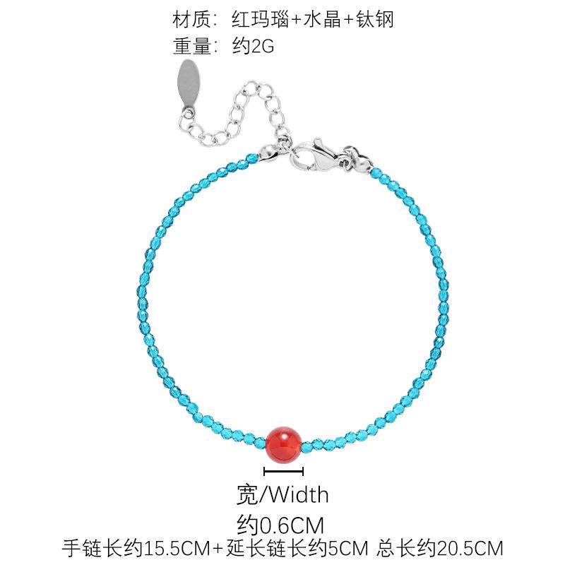 Crystal agate beaded bracelet women s niche beaded simple ins style literary and retro jewelry