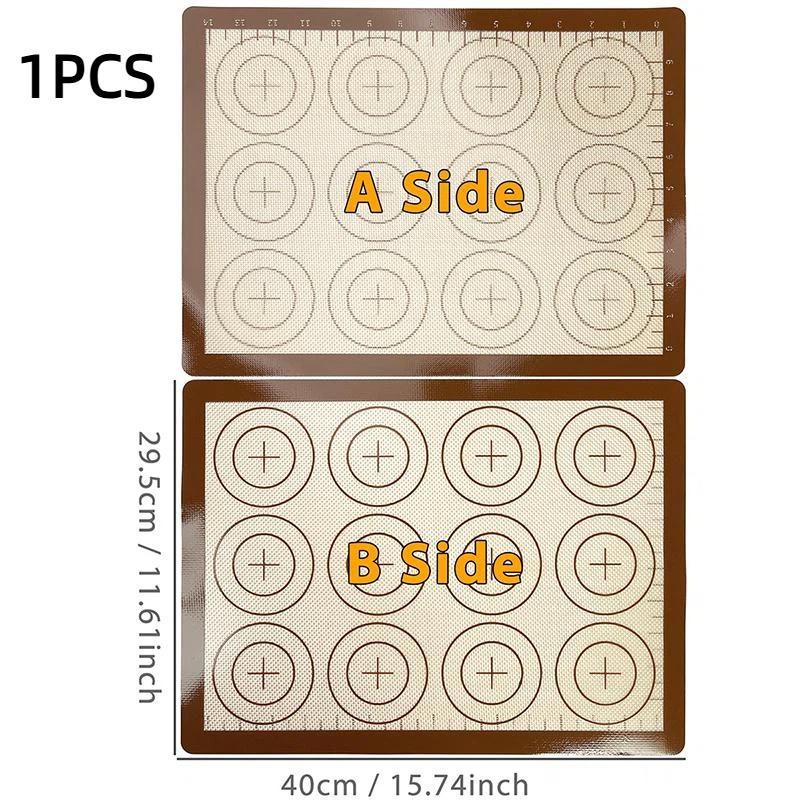 1Pcs Silicone Baking Mat For Oven, Reusable Non-Stick Heat Resistant Bakeware Sheets With Measurements, For Cookie Pastry