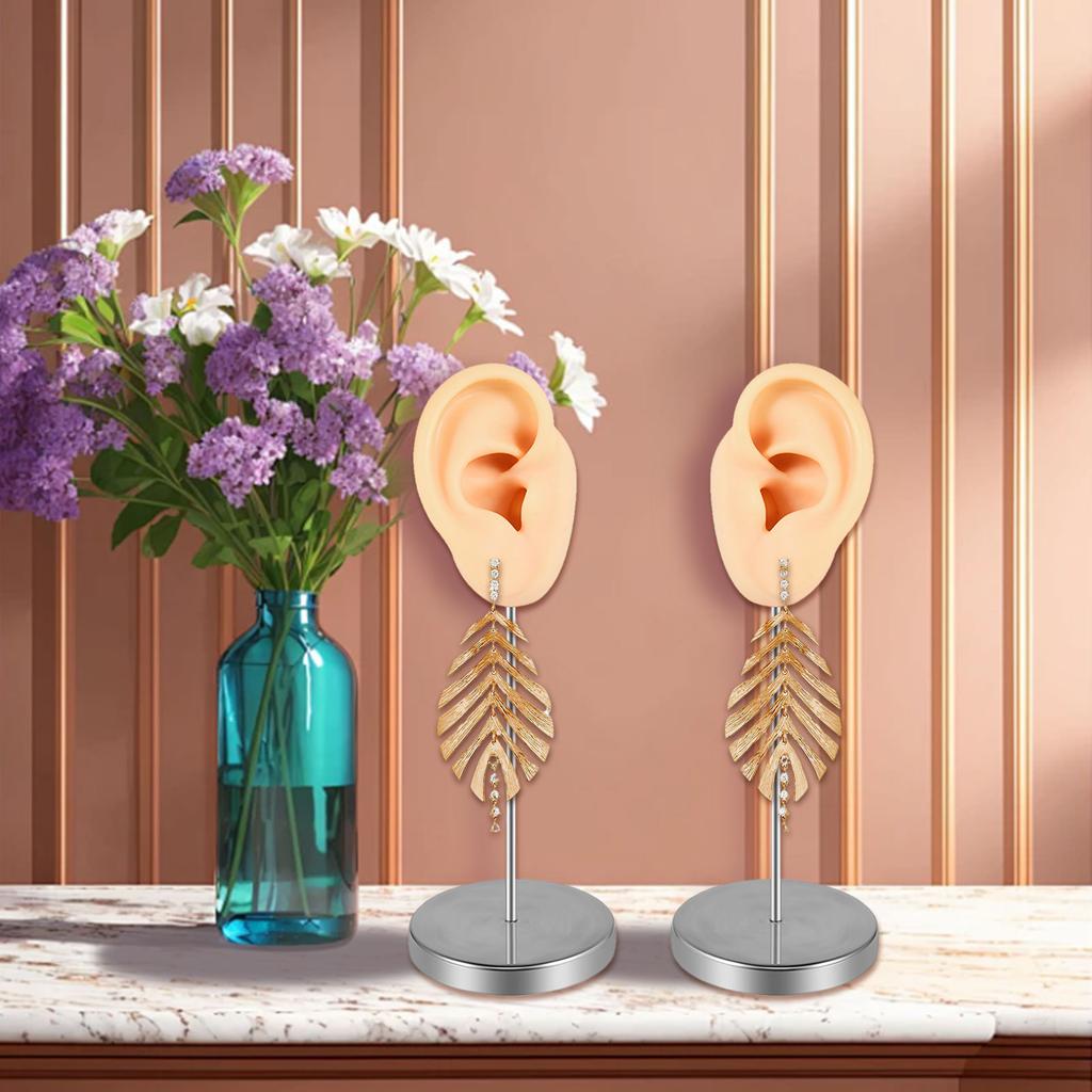 Silicone Ear Model for Piercing Practice and Jewelry Display Realistic Left and Right Human Ear Simulation Ears Replicas