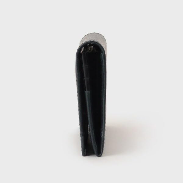 Takeo Kikuchi Long Embossed Color Green 00 Men's Wallet, Leather, Block, (622) (FREE)