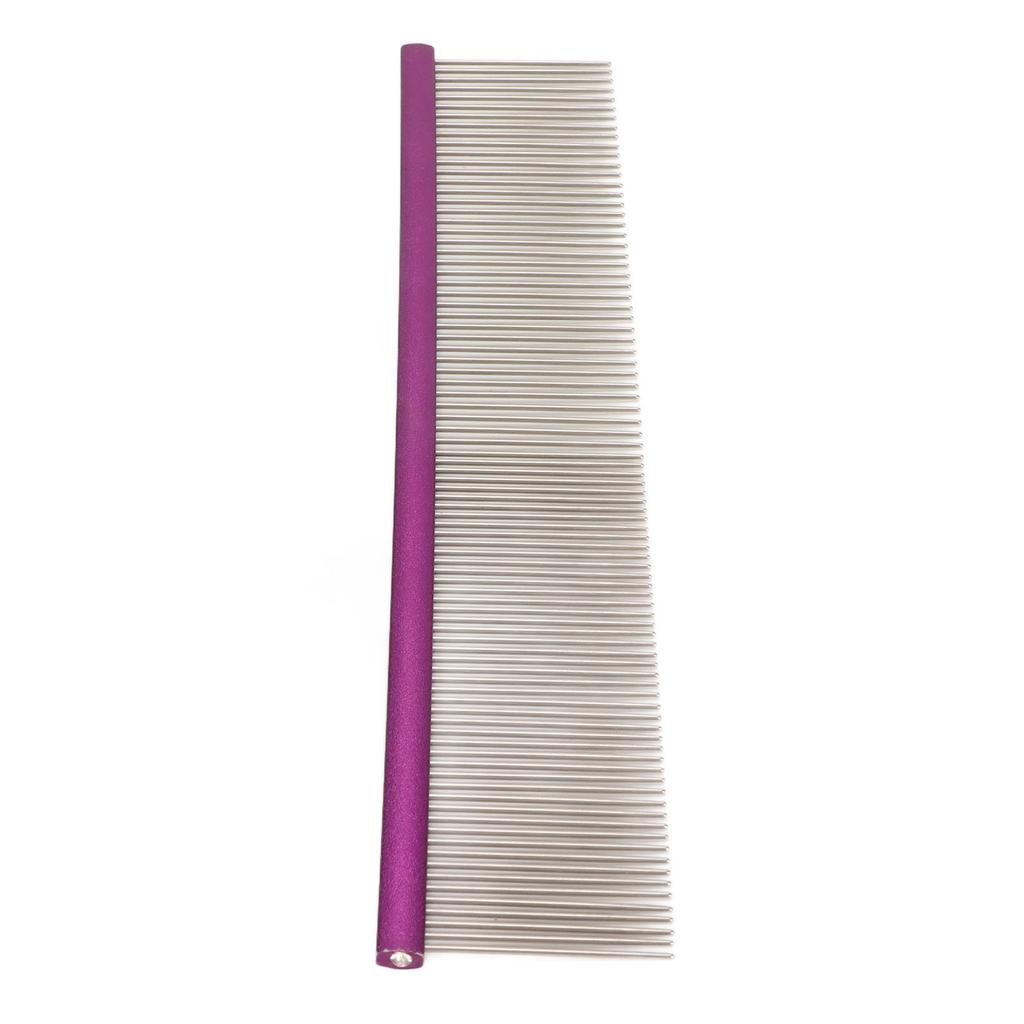 Pet Steel Comb 2 Different Densities Prevents Static Dog Grooming Comb with Rounded Ends for Long