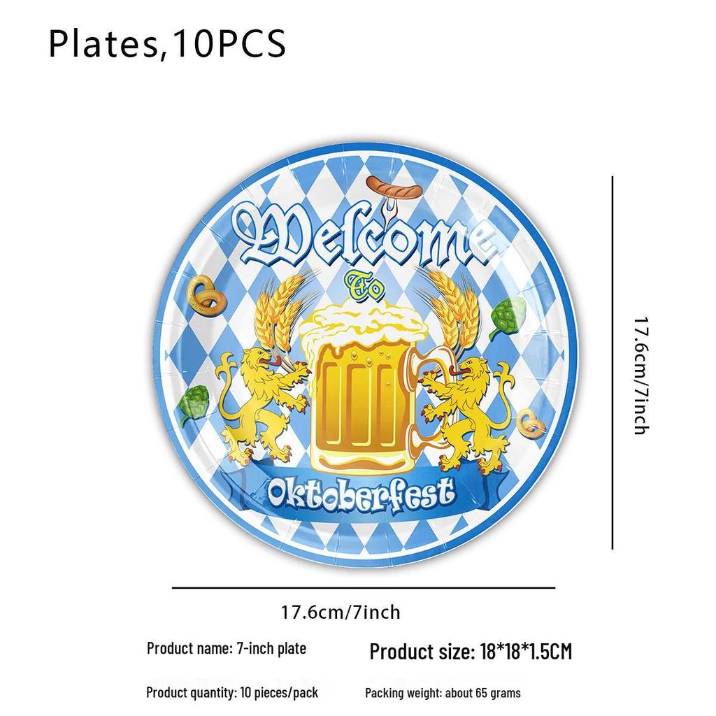 Oktoberfest Party Supplies: Beer Festival Banners, Balloons, Cake Toppers, and Flags.