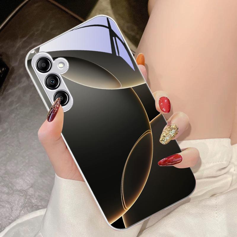Geometric Semicircle For Samsung Galaxy A14 4G 20 30 52 20S 21S 22 A32 33 34 42 50 51 53 54 70 71 72 73 5G Glass Phone Case