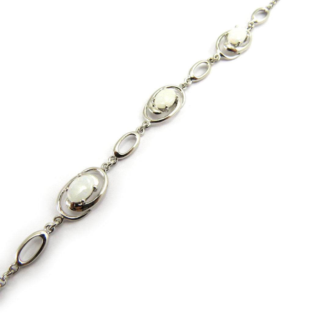 Les Trésors De Lily [G8682] - Silver Bracelet 'Goddess Opal' Silver White (rhodium-plated) - 9 Mm