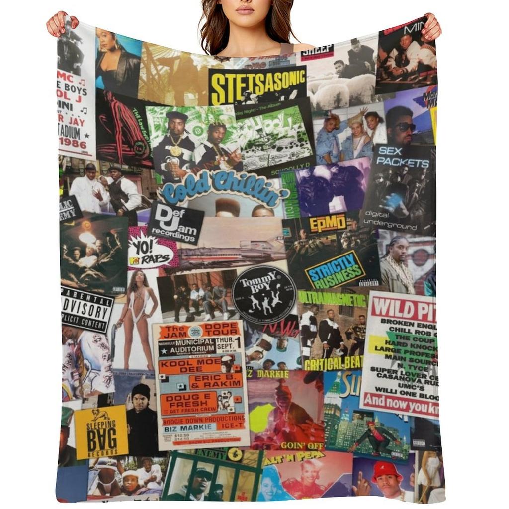 Old School Hip Hop Throw Blanket Decorative Sofa Stuffeds halloween Thin Blankets