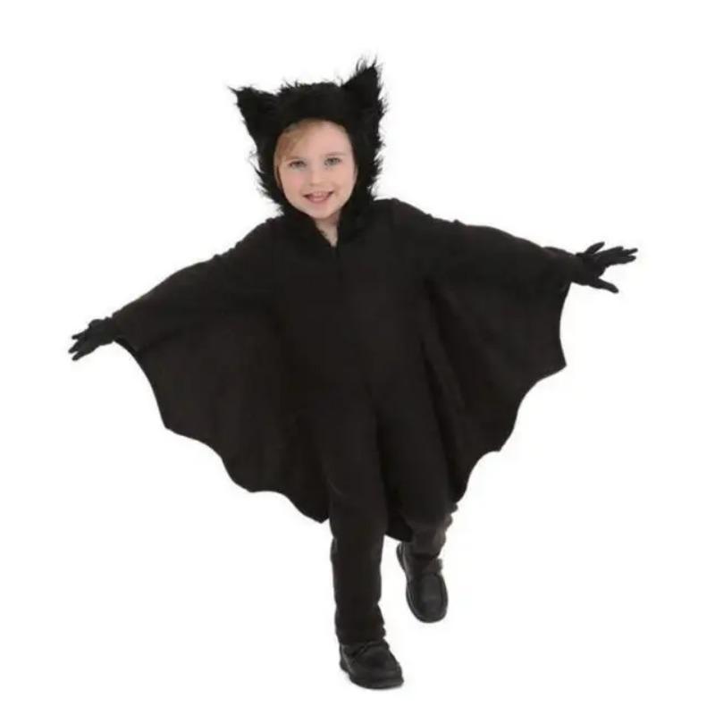 Halloween/Carnival Kids Vampire Bat Cosplay Costume Boy Girl Anime Superhero Hooded Party Suit Vestidos De Fiesta