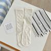 Female Spring and Summer Thin Pure Color Ballet Style Hollow Mesh Breathable Tube Socks