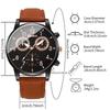 2PCS/Set Men Business Watches Arabic Dial Male's Quartz Watch Fashion Leather Strap Wristwatches Reloj Hombre