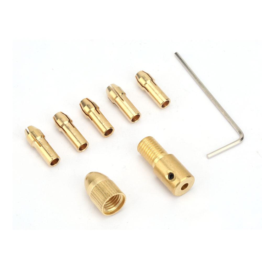 7 Pcs 0.5 3mm Electric Drill Bit Collet Micro Twist Drill Chuck Tool Adapter (3.17mm )