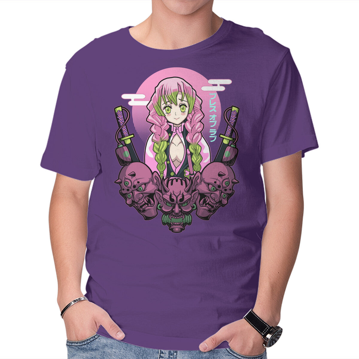 Unisex Crew Neck T-Shirt Mitsuri Breath Of Love Graphic Short Sleeve Casual Tee XXXL