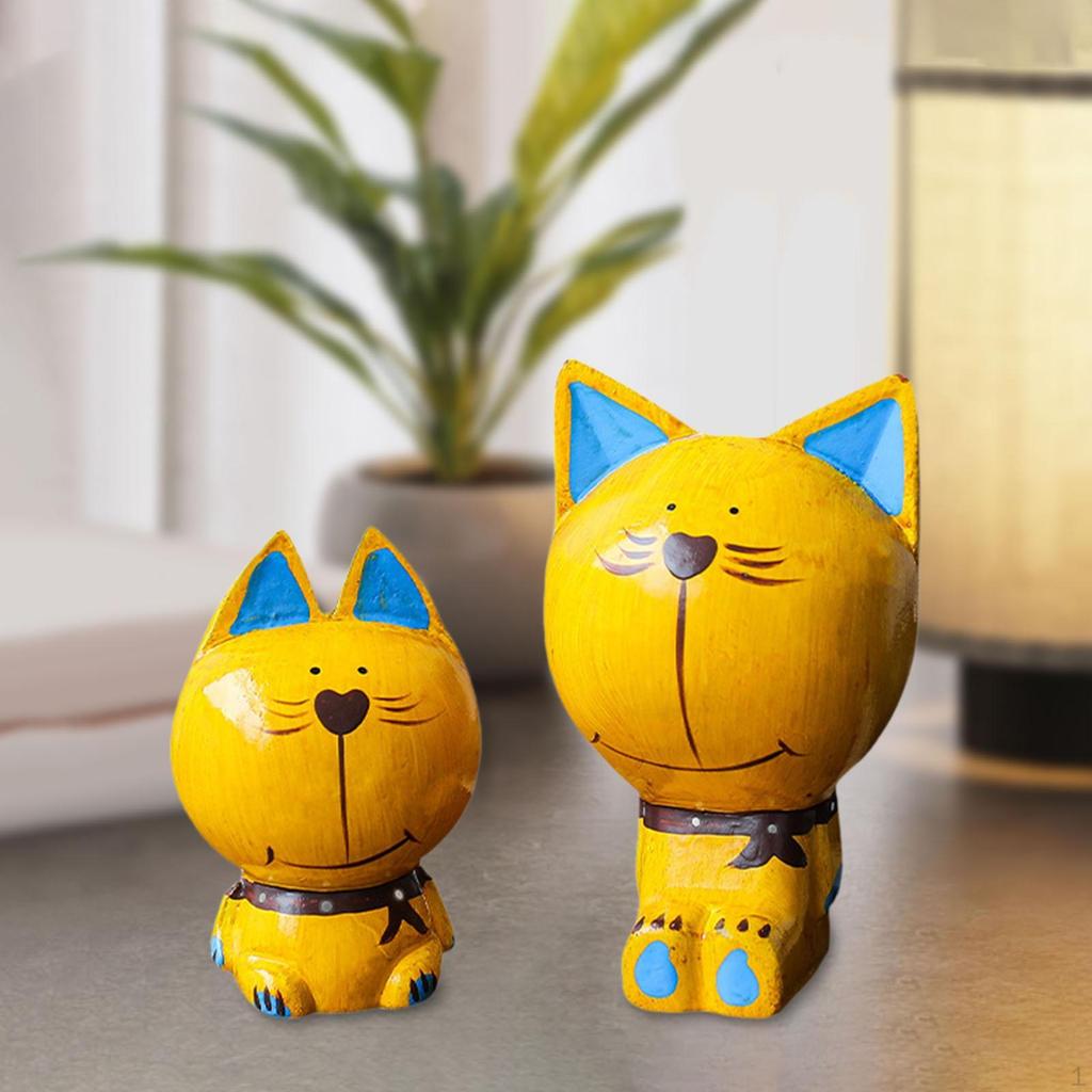 Statues Desktop Ornaments Gift for Cat Lovers Art Sculptures Kitten Desk Home Living