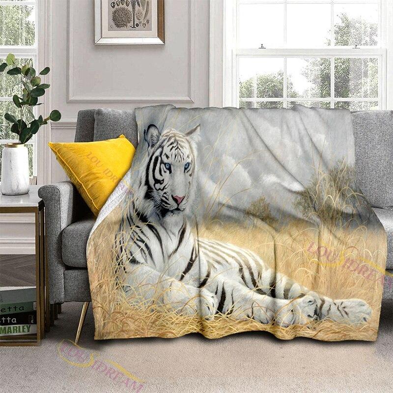 Galaxy Animal Tiger Print Fluffy Blanket Home Decoration Suitable for Living Room Bedroom Office Office Travel Blanket