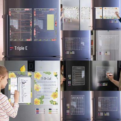 Magnetisch Uitwisbare Acryl Wekelijkse Planner en Memobord voor Koelkast
