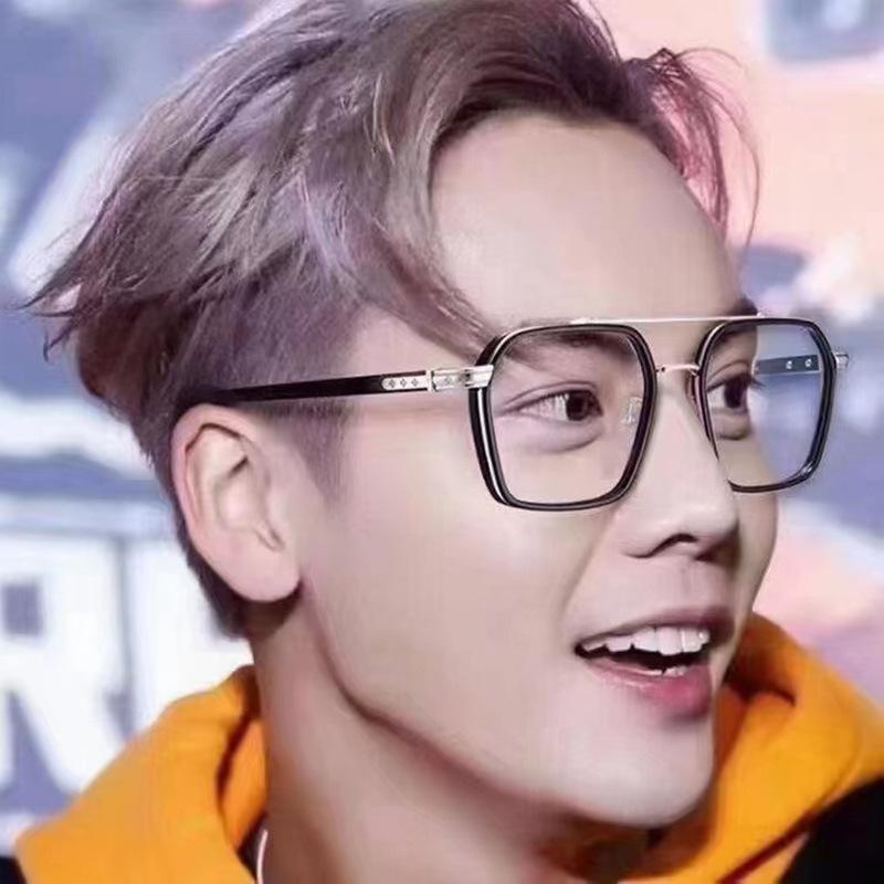 Wei Ting With Sunglasses Men'S Trendy Large Square Sunglasses Men'S Anti-Blue Glasses