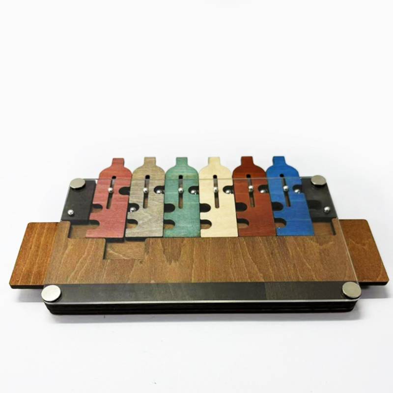 Wooden Puzzle Unlocking Brain Teaser With Tray For Kids And Adults