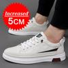 Herren Sneakers Atmungsaktive Schuhe mit Erhöhung Mode Weiche Lederschuhe mit verstecktem Absatz 5CM Sport Casual Schuhe