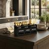 3 Compartment Wooden Rustic Cutlery Rack Rectangular Vintage Kitchen Utensil Holder With Hollow Handles Cutlery Storage Rack